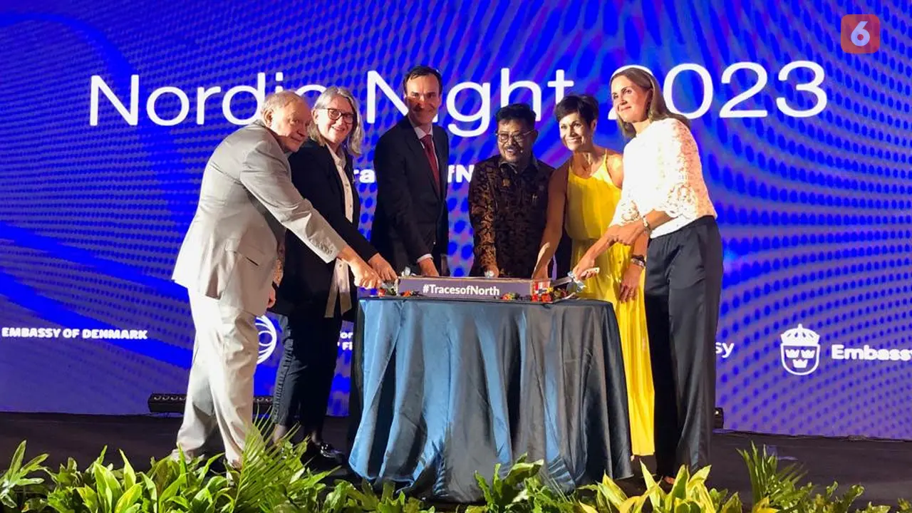 Pemotongan kue saat pembukaan Nordic Night, Kamis 9 Maret 2023.