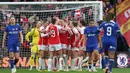 Arsenal berhasil merengkuh Piala Liga Wanita Inggris usai menumbangkan perlawanan Chelsea dengan skor 1-0. (Adrian DENNIS/AFP)