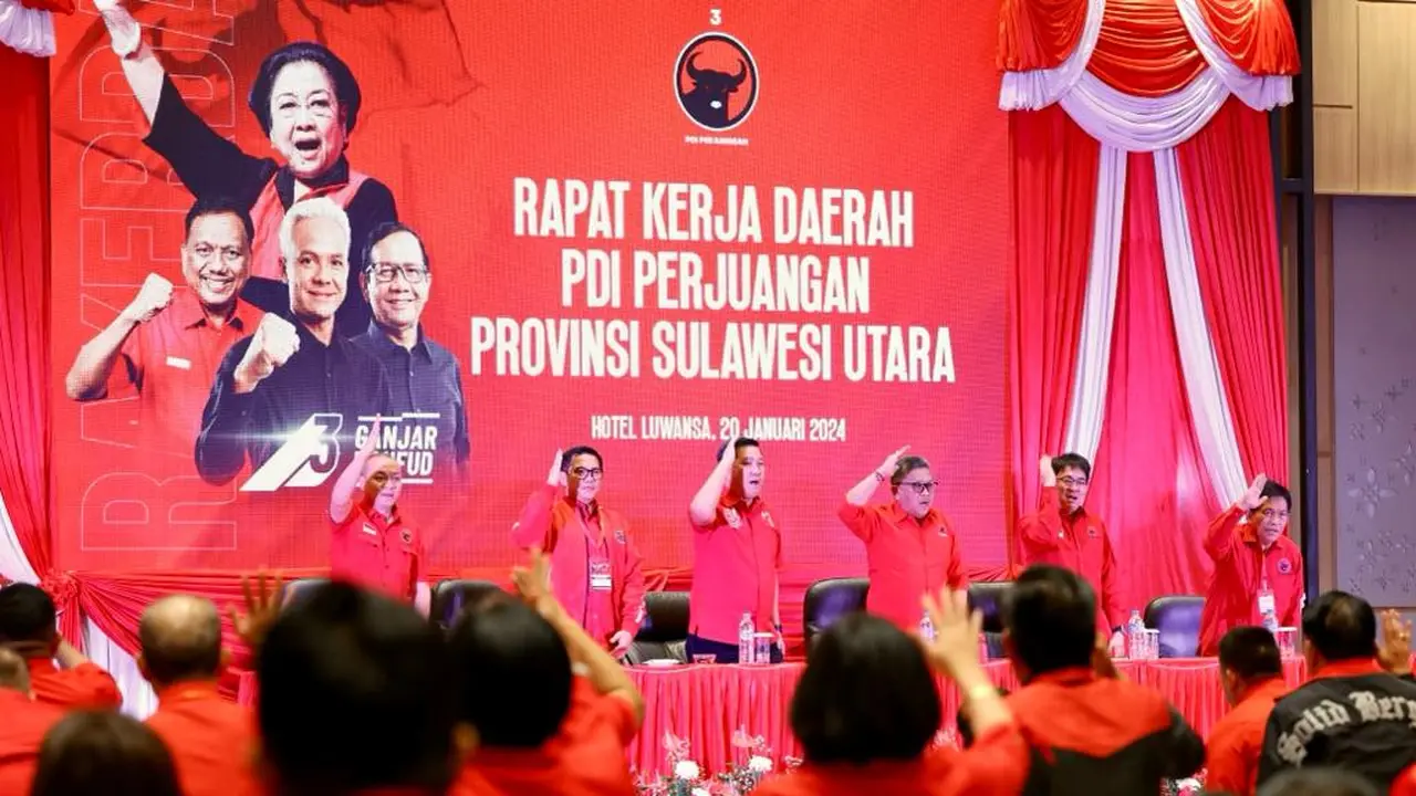 Rapat kerja daerah PDI Perjuangan Provinsi Sulawesi Utara.