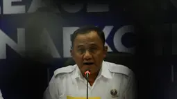 Kepala BNN Irjen Heru Winarko memberi keterangan pada acara rilis akhir tahun 2018 BNN di Jakarta, Kamis (20/12). Sepanjang 2018, BNN telah mengungkap 914 kasus narkotika/prekursor narkotika yang melibatkan 1.355 orang tersangka (Merdeka.com/Imam Buhori)