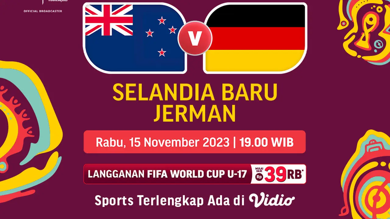 Jadwal dan Live Streaming Selandia Baru U-17 vs Jerman U-17 di Vidio