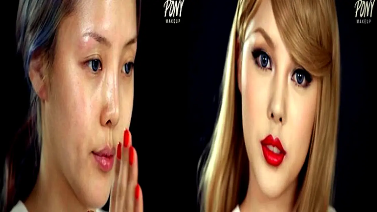 Berbekal Alat Rias, Blogger Cantik Berubah Jadi Taylor Swift
