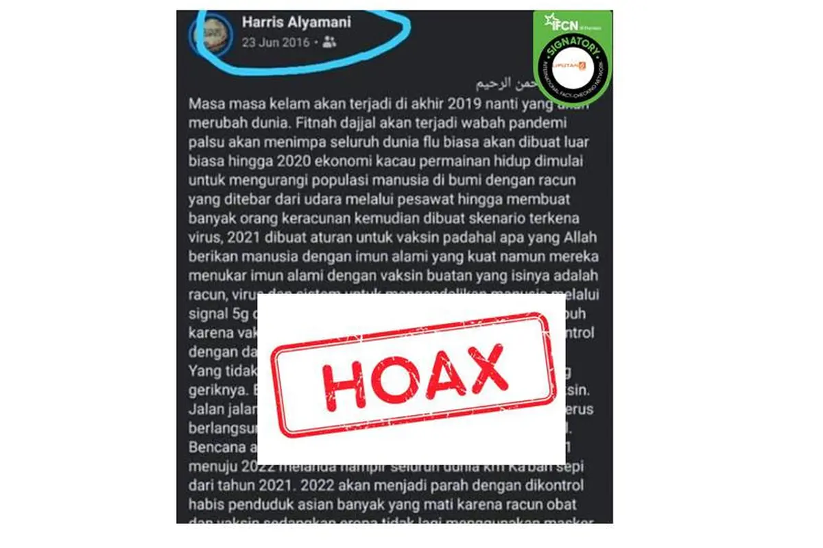 Cek Fakta prediksi pandemi covid-19 sejak 2016