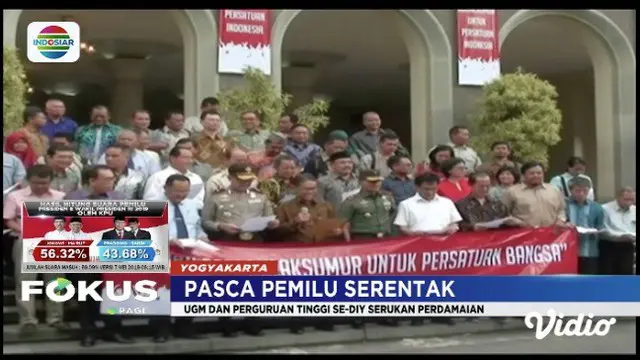 Perguruan tinggi di DI Yogyakarta serukan perdamaian usai pemilu serantak.
