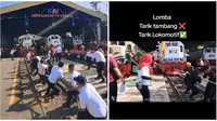 Aksi Pegawai PT KAI Ikut Lomba Tarik Lokomotif saat HUT RI ke-78 Ini Viral  (sumber: Instagram/kegoblogan.unfaedah/TikTok/@caessariodaop2)