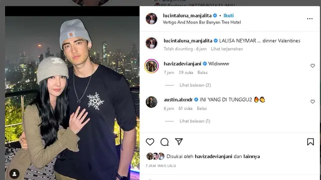 Lucinta Luna pamer hidung baru pasca oplas dan dinner bareng selebgram Thailand Dennis Van Asselt (Foto: Instagram lucintaluna_manjalita)