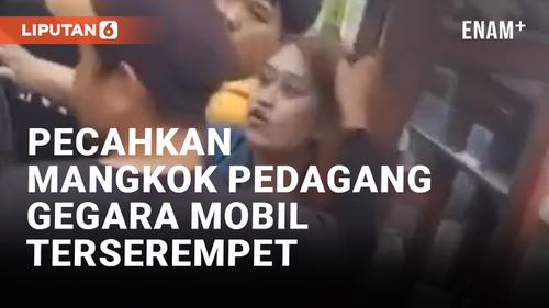 VIDEO: Wanita di Bogor Pecahkan Mangkok Pedagang Gara-gara Mobilnya Terserempet Gerobak