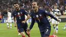 Antoine Griezmann, striker Prancis yang baru saja dipinjamkan Barcelona ke Atletico Madrid mencetak dua gol kemenangan Les Bleus atas Finlandia dalam laga Kualifikasi Piala Dunia 2022 Grup D Zona Eropa di Groupama Stadium, Lyon, Selasa (7/9/2021). (Foto: AP/Laurent Cipriani)