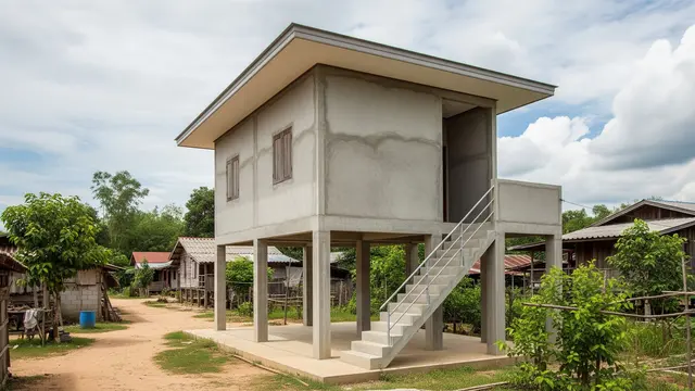 Model Rumah Panggung Sederhana Anti Banjir/Gemini AI