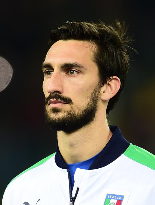 Davide Astori pernah membela timnas Italia yakni U-18 dan timnas Senior (2011-2017). (AFP/Giuseppe Cacace)
