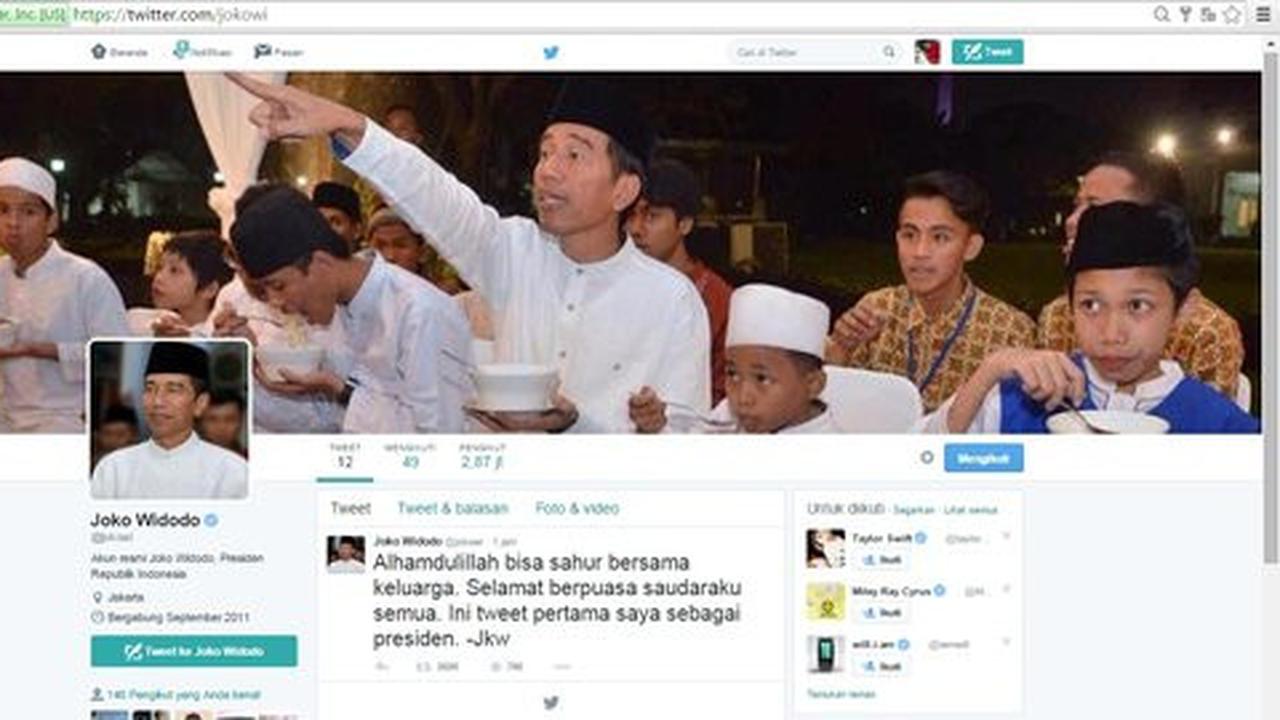 Ini cuitan pertama Jokowi di Twitter