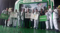 Grab menggandeng atlet-atlet legendaris Indonesia Indonesia meluncurkan kampanye "Kemenangan Itu Dekat" menjelang Asian Games 2018. Peluncuran dilakukan di Kawasan Prambanan, Yogyakarta, Rabu (18/8/2018).  (Bola.com/Yus Mei Sawitri)