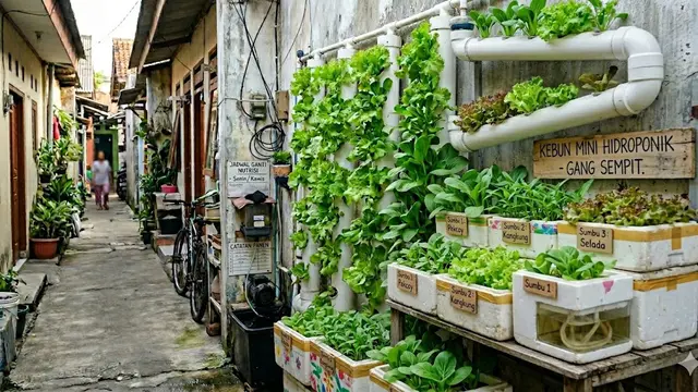 Inspirasi Kebun Mini Hidroponik untuk Rumah di Gang Sempit