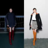 Jadi main event acara, Hyein New Jeans tampil mengesankan dengan oversize jacket, Donna High Boot, dan tas dari koleksi Fall-Winter 2023. [Foto: Louis Vuitton].