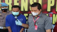 Polres Cirebon Kota saat menggelar konferensi pers terkait penangkapan pelaku penyebar video hoax. Foto (Istimewa)