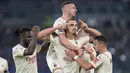 Pada masa injury time, AS Roma mampu mencetak gol lewat Stephan El Shaarawy. Sayangnya mereka tak mampu mencetak gol penyama kedudukan, sehingga Milan bisa melenggang keluar dari Stadio Olimpico sebagai pemenang dengan skor 2-1. (AP/Gregorio Borgia)