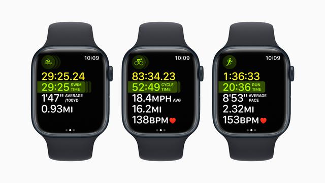 For triathletes and duathletes, the Workout app now supports a new Multisport workout type that automatically switches between any sequence of swimming, biking, and running workouts.