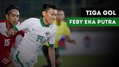 Feby Eka Putra berhasil mencetak tiga gol cantik untuk Timnas Indonesia U-19 pada ajang Piala AFF U-18 di Myanmar.