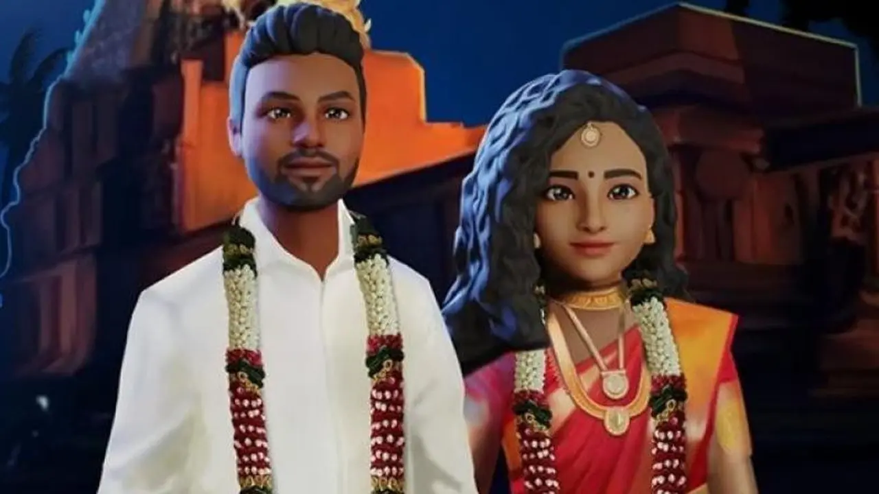 Pasangan di Chennai, India menggelar pernikahan pertama di Metaverse.