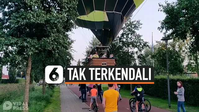 TAK DAPAT DIKENDALIKAN, BALON UDARA MENDARAT DI HALAMAN SEKOLAH