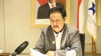 Kepala Perpusnas Muhammad Syarif Bando dalam Webinar Forum Perpustakaan Umum Indonesia dengan Perpusnas. (Liputan6.com/ Ist)