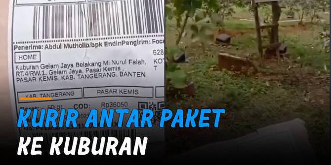 VIDEO: Kurir Bingung Antar Paket ke Kuburan, Usahanya Bikin Ngakak Warganet