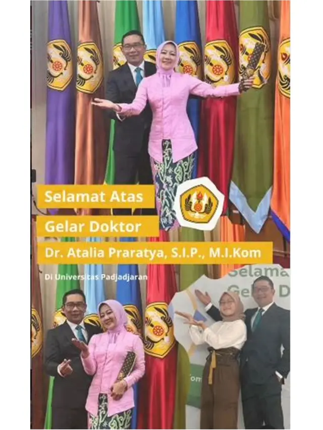 6 Potret Atalia Praratya Raih Gelar Doktor, Ridwan Kamil Tulis Surat Menyentuh