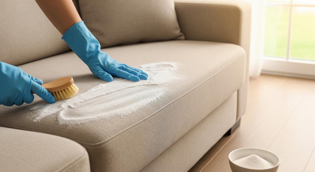 Ilustrasi membersihkan sofa
