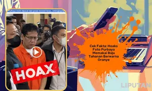Cek fakta foto Purbaya memakai baju tahanan warna oranye