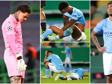Manchester City baru saja menelan pil pahit usai disingkirkan Lyon pada perempat final Liga Champions. Berikut ragam ekspresi anak asuh Pep Guardiola usai wasit meniupkan peluit panjang tanda waktu pertandingan berakhir.