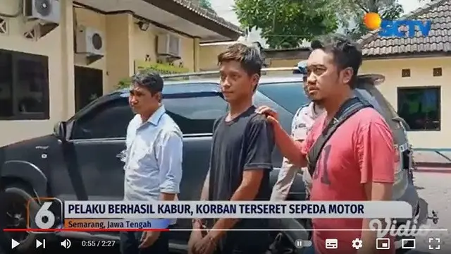 NC, pelaku pencurian barang di sebuah minimarket di Semarang, Jawa Tengah. (YouTube Liputan6).