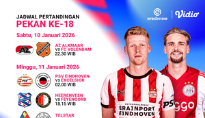 Jadwal Live Streaming Eredivisie Pekan Ke-18, Eksklusif di Vidio