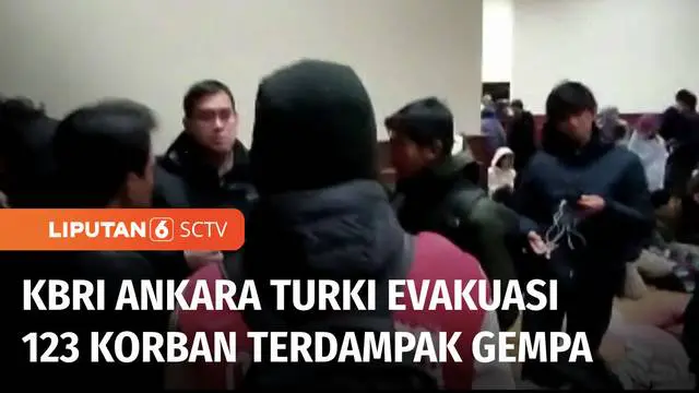 Kedutaan Besar Republik Indonesia Ankara Turki berhasil mengevakuasi 123 orang dari lima wilayah paling terdampak gempa. Satu orang WNI dan anaknya yang berusia 1 tahun serta suami warga negara Turki meninggal dunia.