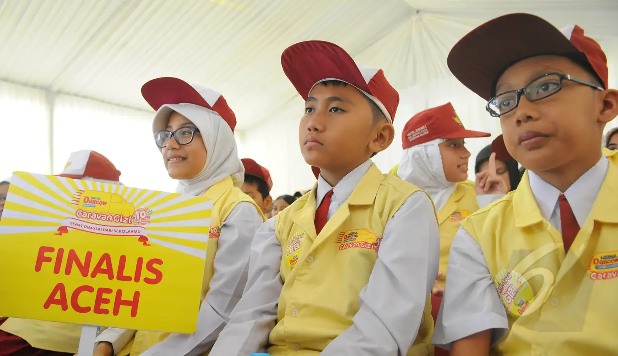 Raut wajah para peserta kompetisi Dokter Kecil-Mahir Gizi saat menunggu pengumuman pemenang, Jakarta, Jumat (20/3/2015). (Liputan6.com/Herman Zakharia)