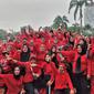 Ratusan kader PDIP Sumsel mengikuti Senam Indonesia Cinta Tanah Air (Sicita) di halaman kantor PDIP Sumsel (Dok. Humas PDIP Sumsel / Nefri Inge)