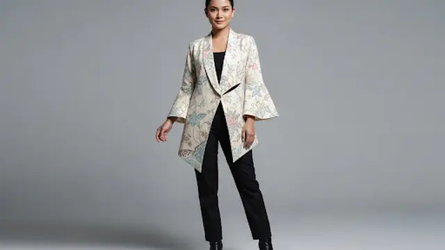 Blazer Batik Model Asimetris