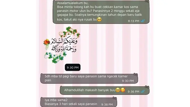6 Chat Ibu Kos Terlalu Baik Ini Bikin Penghuni Jadi Betah