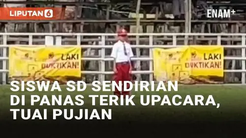 VIDEO: Viral Siswa SD Berdiri Sendirian di Bawah Panas Terik Saat Upacara, Tuai Apresiasi Pejabat