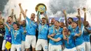 Kemenangan ini memastikan keunggulan tipis Partenopei atas Inter Milan dalam perebutan Scudetto. (AP Photo/Gregorio Borgia)