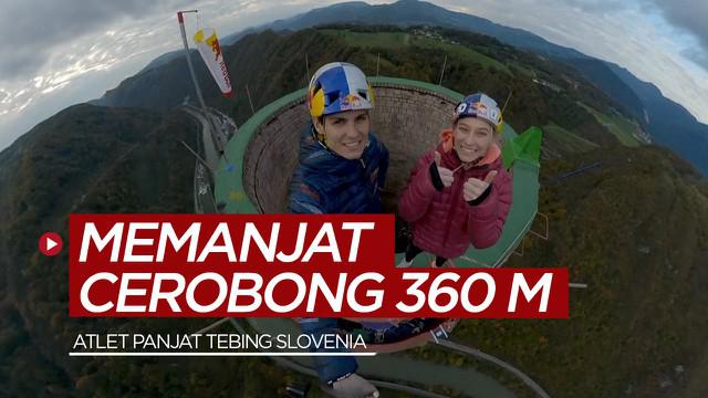 Berita video momen menegangkan 2 atlet panjat tebing Slovenia saat menaklukkan cerobong asap tertinggi di Eropa.