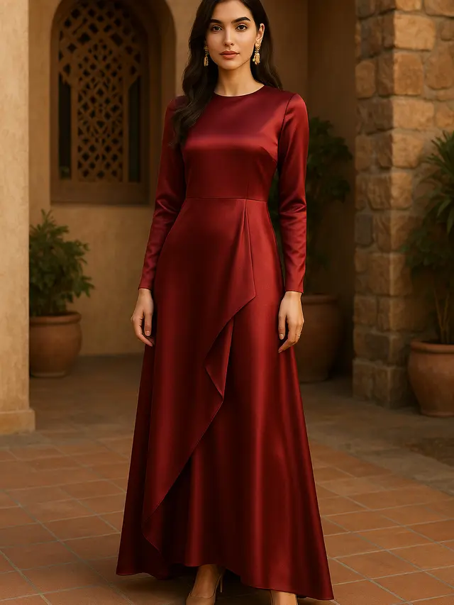 Model Gamis Armani Sutra Mewah untuk Acara Formal
