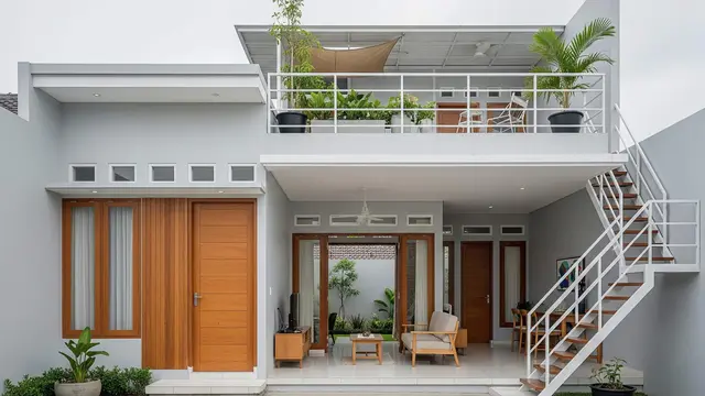 contoh rumah 1 lantai dengan rooftop minimalis biaya terjangkau