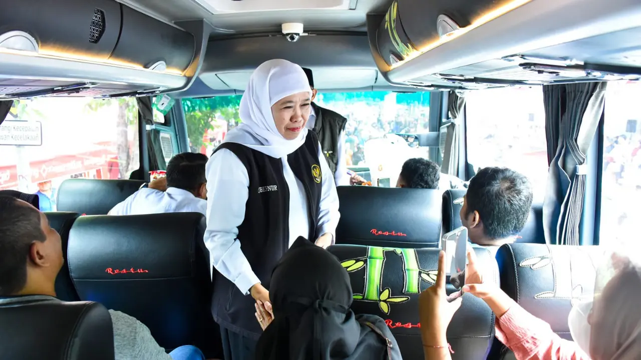 Mudik gratis Pemprov Jatim 2025. (Foto: Liputan6.com/Dian Kurniawan)