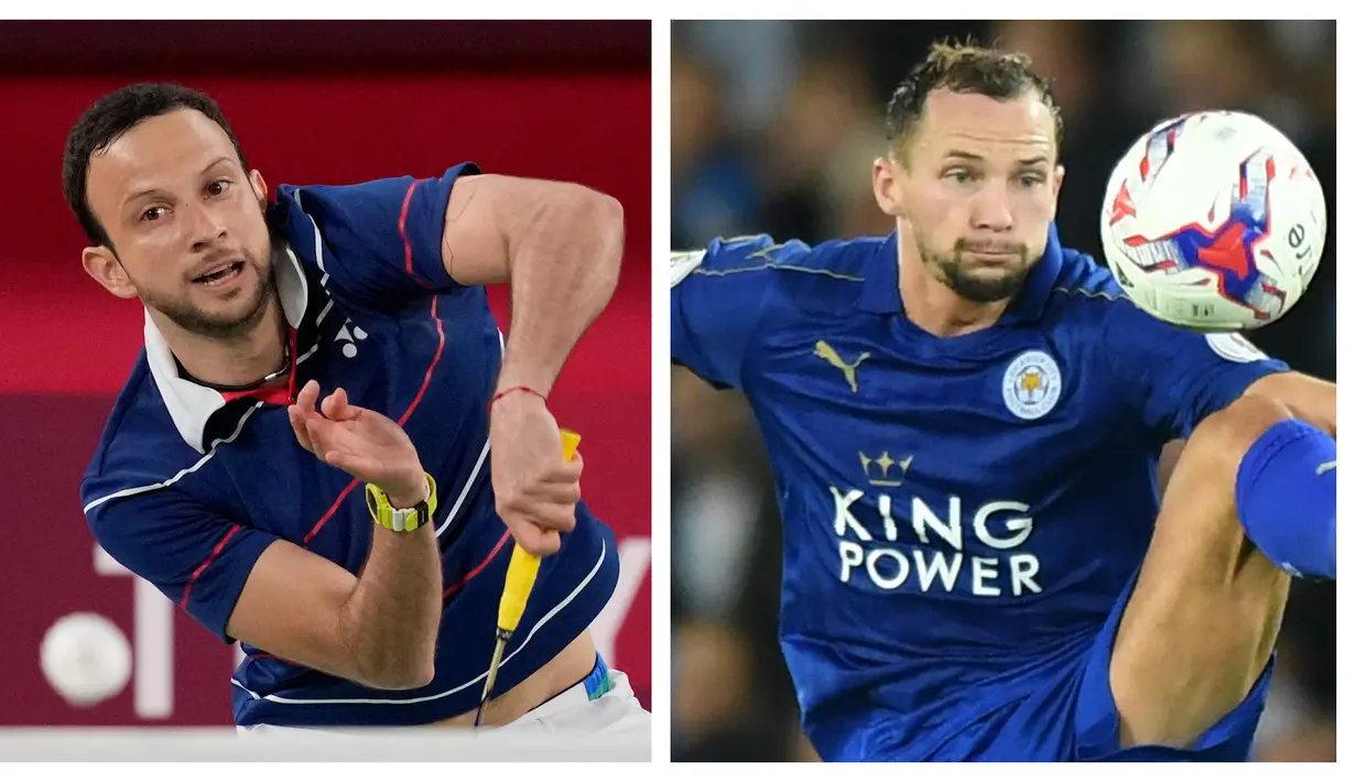 Kevin Cordon. Atlet bulu tangkis Guatemala berusia 34 tahun yang berhasil membuat kejutan di Olimpiade Tokyo 2020 dengan lolos ke semifinal tunggal putra ini memiliki wajah yang mirip dengan mantan pemain Chelsea, Danny Drinkwater. (Foto: AP/Dita Alangkara dan AFP/Anthony Devlin)