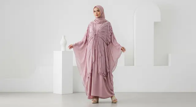 7. Abaya Siluet Butterfly (Kupu-kupu)