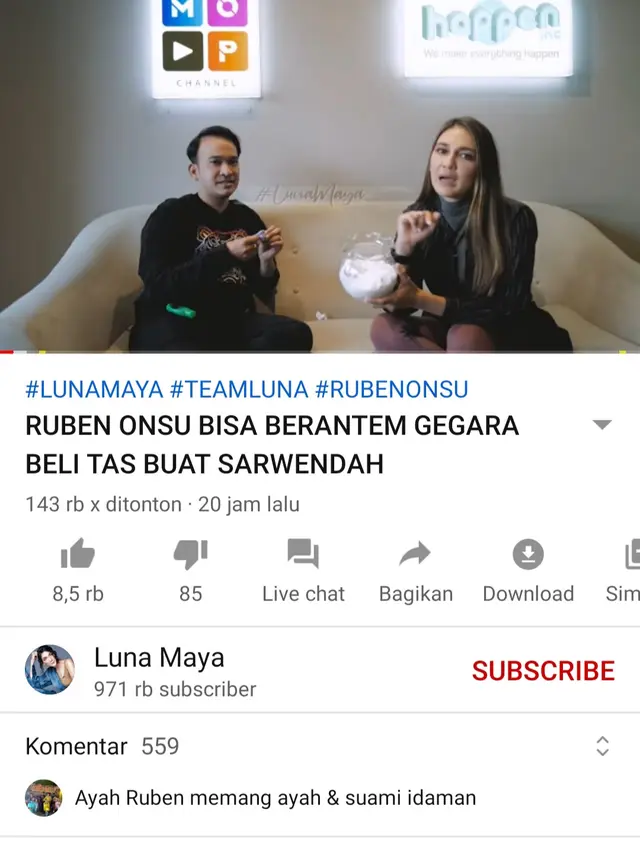 Unggahan Luna Maya. (Foto: YouTube Luna Maya)