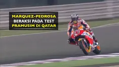 Video aksi duo pebalap Honda, Marc Marquez dan Dani Pedrosa pada tes pramusim MotoGP di sirkuit Losail, Qatar.