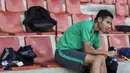 Gelandang Timnas Indonesia U-22, Evan Dimas, bersiap-siap latihan di Stadion UKM, Selangor, Senin (14/8/2017). Ini merupakan latihan terakhir jelang laga SEA Games melawan Thailand. (Bola.com/Vitalis Yogi Trisna)