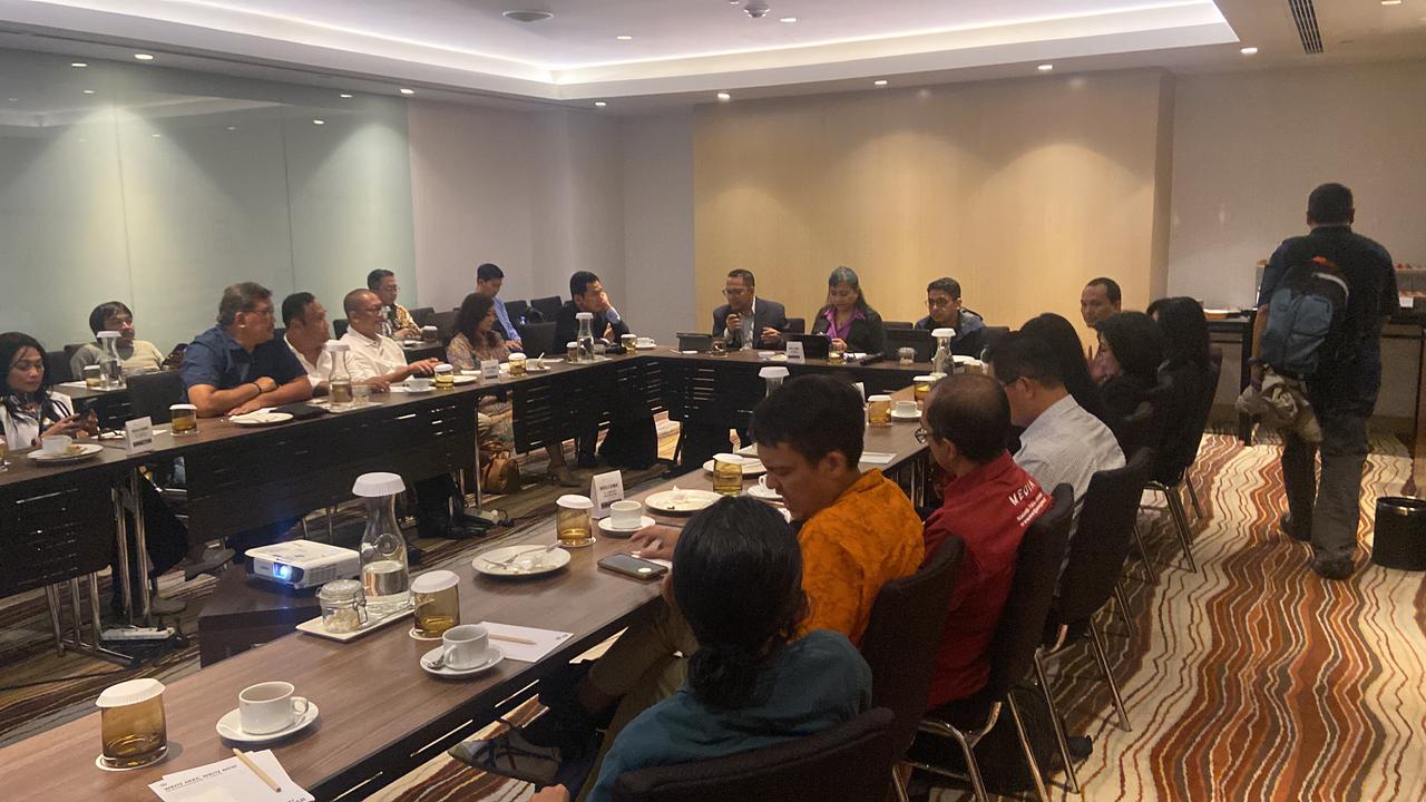 Focus Group Discussion bertema Cawe-Cawe Presiden Jokowi Melanggar Hukum dan Konstitusi UUD 45? di Jakarta, Kamis (1/2/2024).