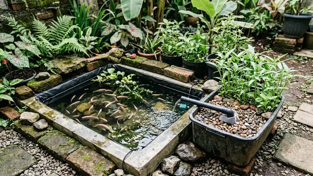 Kolam Nila Mini dengan Filter Tanaman